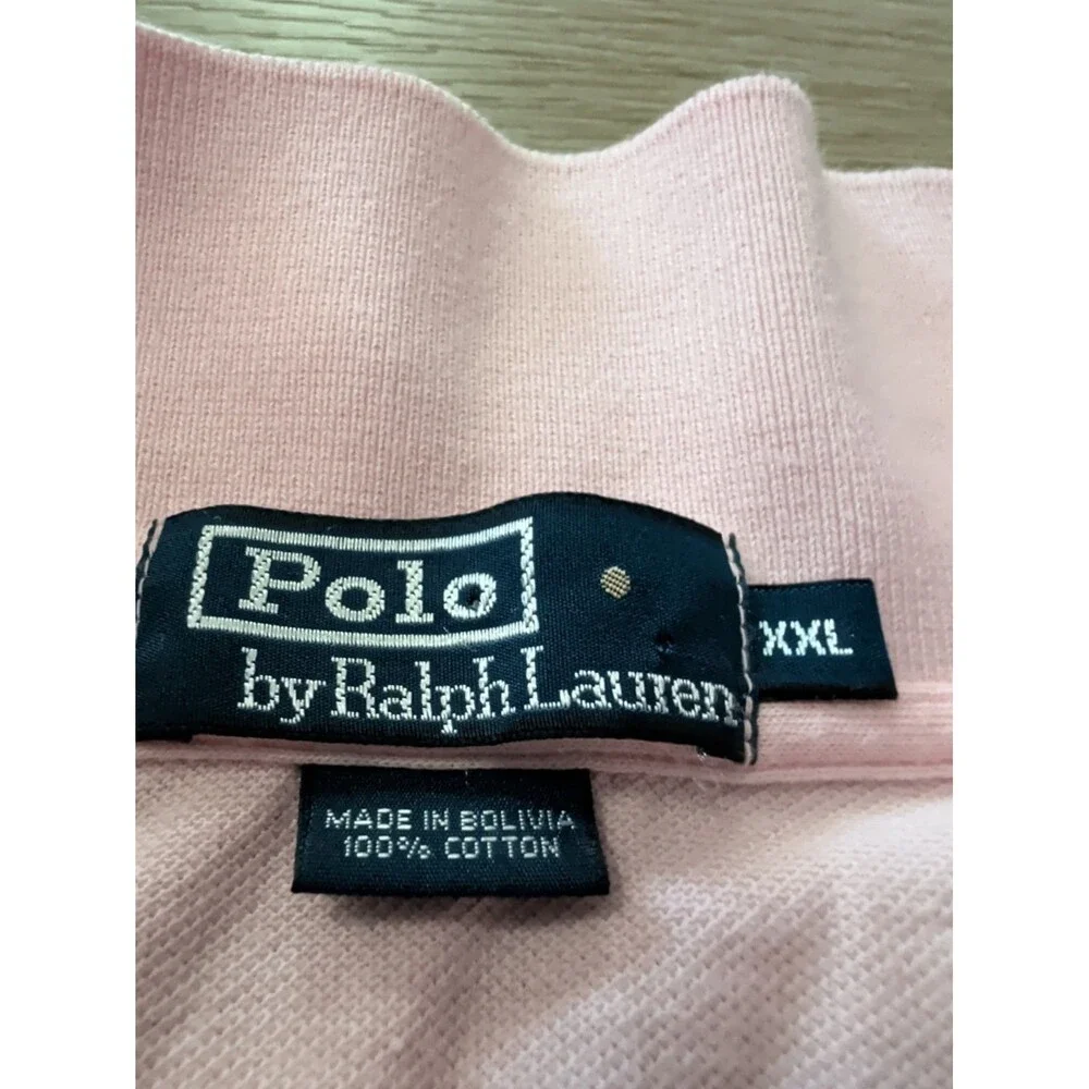 POLO RALPH LAUREN MEN's SIZE XXL LIGHT PINK POLO SHIRT W/PONY LOGO EUC